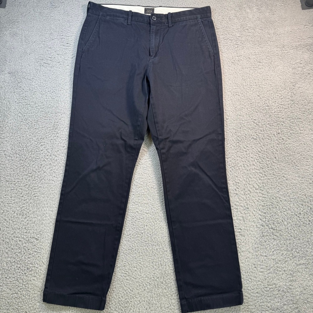 J.Crew 770 Straight Fit Stretch Chino Pants Mens 33x29 Navy Blue Cotton Twill
